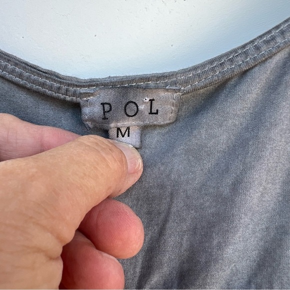 POL Gray Smocked Blouse with Pleated Details - Picture 3 of 3